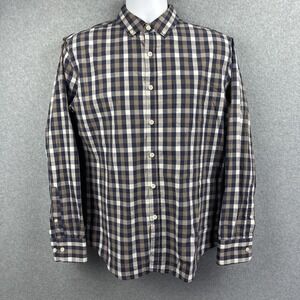 Beverly Hills‎ Polo Club Long Sleeve Button Down Plaid Shirt Size M